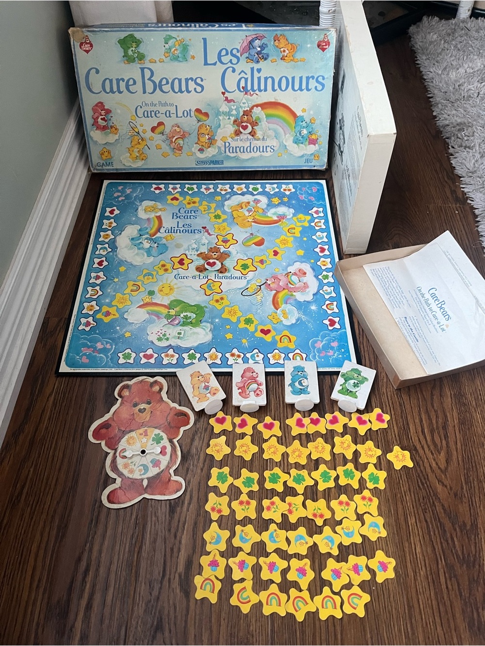 Vintage Care Bears Colourful Board Game 1980s complete